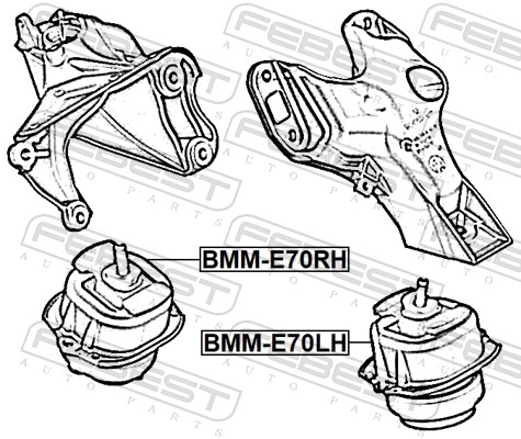 FEBEST Motorophæng bmme70rh højre for BMW