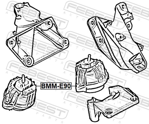 FEBEST Motorophæng bmme90 foran for BMW