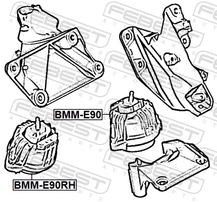 FEBEST Motorophæng bmme90rh højre for BMW