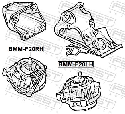 FEBEST Motorophæng BMM-F20RH højre for BMW