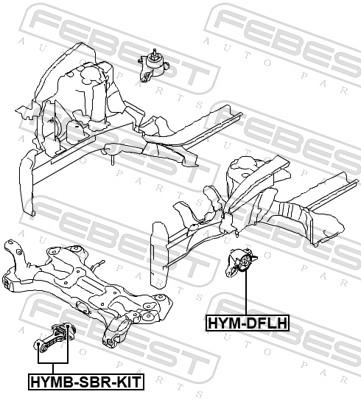 FEBEST Motorophæng hymdflh venstre for HYUNDAI