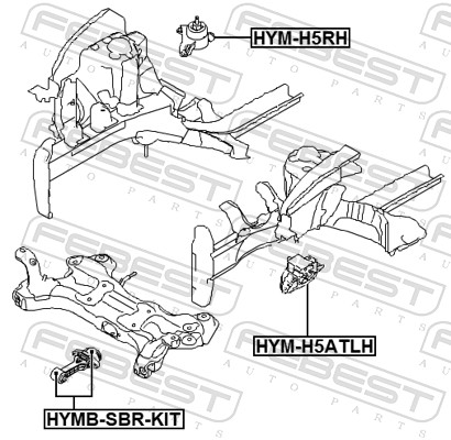 FEBEST Motorophæng hymh5atlh venstre for HYUNDAI