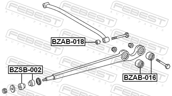 FEBEST Ophæng, bærearm bzab016 Bagaksel nede for MERCEDES-BENZ