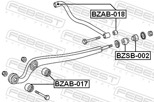 FEBEST Ophæng, bærearm bzab018 foraksel nede for MERCEDES-BENZ