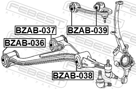 FEBEST Ophæng, bærearm bzab036 foraksel nede for MERCEDES-BENZ
