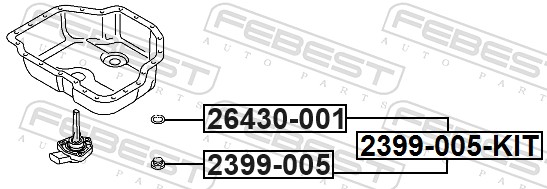 FEBEST Skrueprop, bundkar 2399005kit for VAG