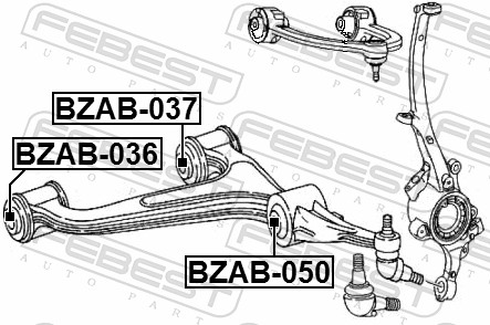 FEBEST Ophæng, bærearm bzab050 foraksel nede for MERCEDES-BENZ