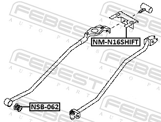 FEBEST Lejebuk, gearstænger nmn16shift for RENAULT