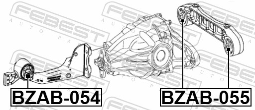 FEBEST Ophæng, differential bzab054 Bagaksel midt for MERCEDES-BENZ