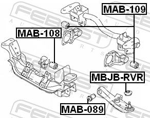 FEBEST Ophæng, differential mab108 foran for MITSUBISHI