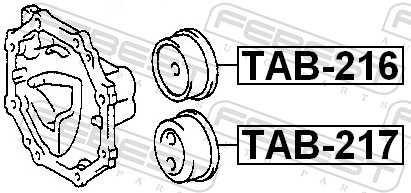 FEBEST Ophæng, differential tab216 Bagaksel oppe for TOYOTA
