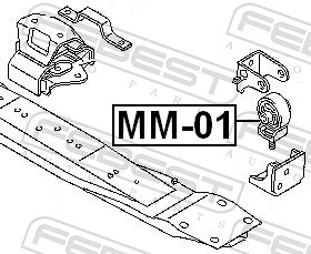FEBEST Ophæng, fordelergearkasse01 midten for MITSUBISHI