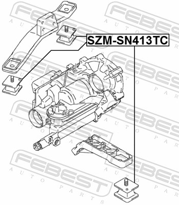 FEBEST Ophæng, fordelergearkasse szmsn413tc midten for SUZUKI