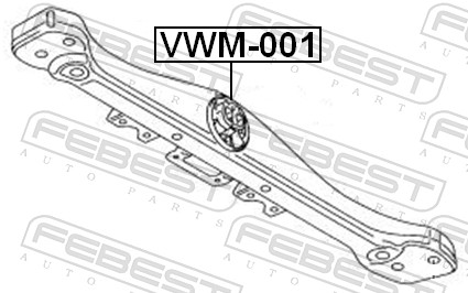 FEBEST Ophæng, fordelergearkasse vwm001 midten for PORSCHE VAG