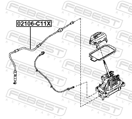 FEBEST Kabeltræk, automatgear 02106c11x for NISSAN