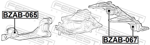 FEBEST Ophæng, differential bzab067 Bagaksel oppe for MERCEDES-BENZ