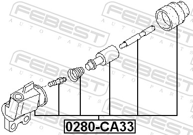 FEBEST Arbejdscylinder, kobling 0280a33 for NISSAN
