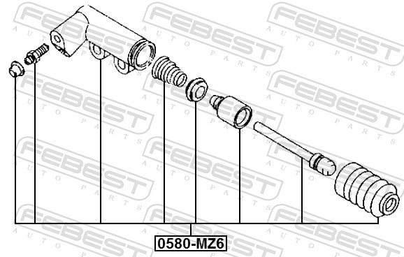 FEBEST Arbejdscylinder, kobling 0580mz6 for FORD MAZDA