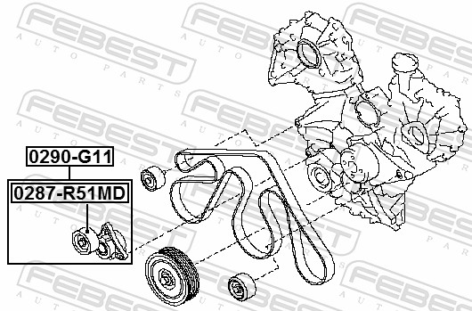 FEBEST Remstrammer, kilerem 0290g11 for NISSAN