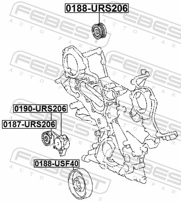FEBEST Medløberhjul, multi-V-rem 0188usf40 for TOYOTA