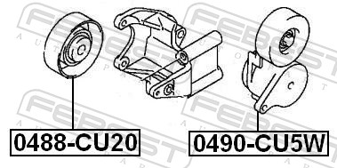 FEBEST Remstrammer, kilerem 0490cu5w for MITSUBISHI