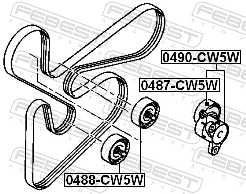 FEBEST Remstrammer, kilerem 0490cw5w for CITROËN/PEUGEOT CHRYSLER MITSUBISHI ALFAROME/FIAT/LANCI