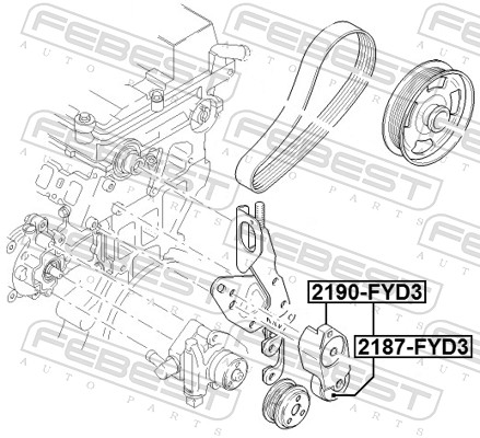 FEBEST Remstrammer, kilerem 2190fyd3 for FORD