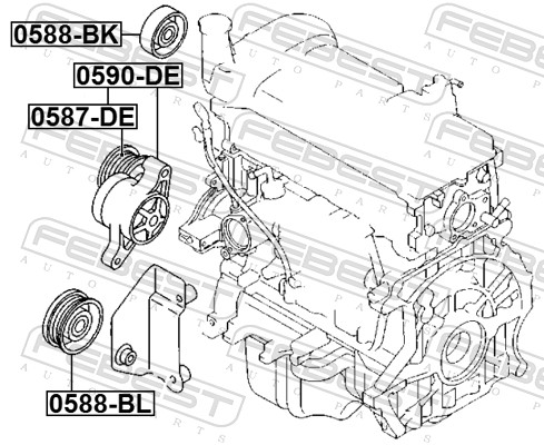 FEBEST Remstrammer, kilerem 0590de for MAZDA