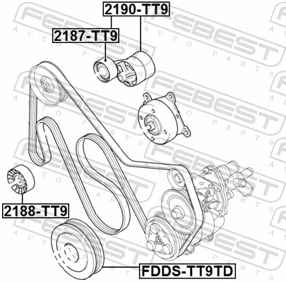 FEBEST Remstrammer, kilerem 2190tt9 for FORD