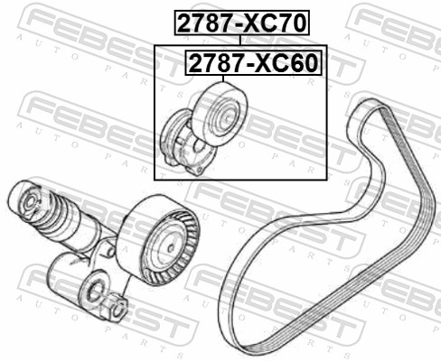 FEBEST Remstrammer, kilerem 2790xc70 for VOLVO