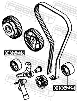 FEBEST Medløberhjul, multi-V-rem 0488z25 for MITSUBISHI