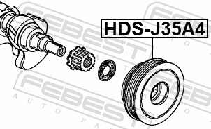 FEBEST Remskive, krumtapaksel HDS-J35A4 for HONDA