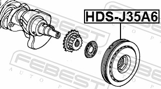 FEBEST Remskive, krumtapaksel HDS-J35A6 for HONDA