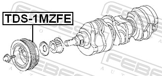 FEBEST Remskive, krumtapaksel TDS-1MZFE for TOYOTA