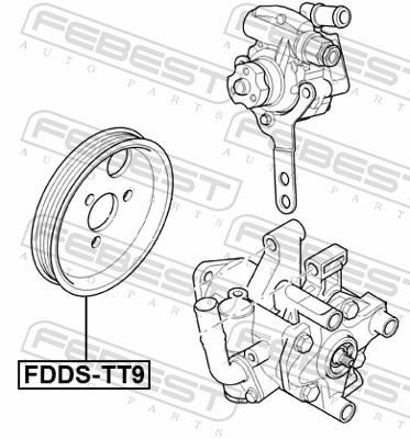 FEBEST Remskive, servopumpe fddstt9 for FORD