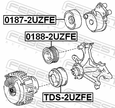 FEBEST Strammehjul, kilerem 01872uzfe for CHRYSLER GENERAL MOTORS FORD MAZDA TOYOTA ALFAROME/FIAT/LANCI