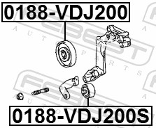 FEBEST Medløberhjul, multi-V-rem 0188vdj200s for TOYOTA