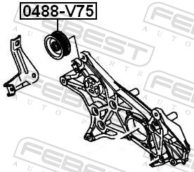 FEBEST Medløberhjul, multi-V-rem 0488v75 for MITSUBISHI