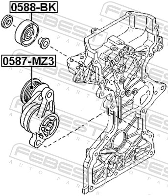 FEBEST Strammehjul, kilerem 0587mz3 for MAZDA