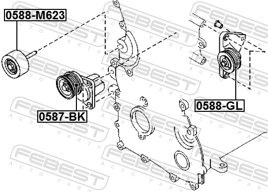 FEBEST Strammehjul, kilerem 0587bk for MAZDA