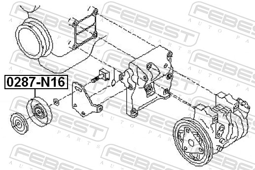 FEBEST Strammehjul, kilerem 0287n16 for NISSAN