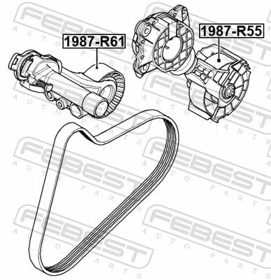 FEBEST Strammehjul, kilerem 1987r61 for CITROËN/PEUGEOT BMW MINI TOYOTA ALFAROME/FIAT/LANCI