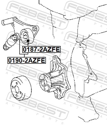 FEBEST Remstrammer, kilerem 0190-2AZFE for TOYOTA