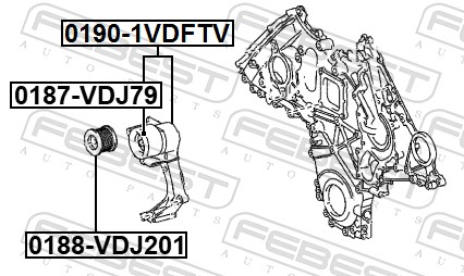 FEBEST Remstrammer, kilerem 01901vdftv for TOYOTA