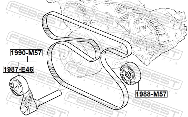 FEBEST Remstrammer, kilerem 1990m57 for MINI BMW