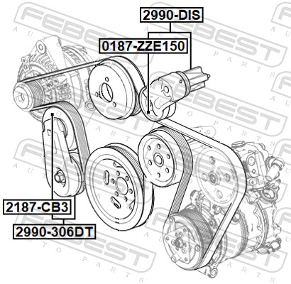 FEBEST Remstrammer, kilerem 2990-306DT for LAND ROVER