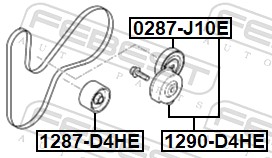 FEBEST Medløberhjul, multi-V-rem 1287-D4HE for HYUNDAI