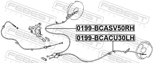 FEBEST Håndbremsekabel 0199bcacu30lh bagved til venstre for TOYOTA