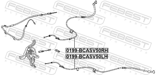 FEBEST Håndbremsekabel 0199bcasv50lh bagved til venstre for TOYOTA
