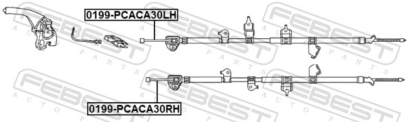 FEBEST Håndbremsekabel 0199pcaca30lh bagved til venstre for TOYOTA
